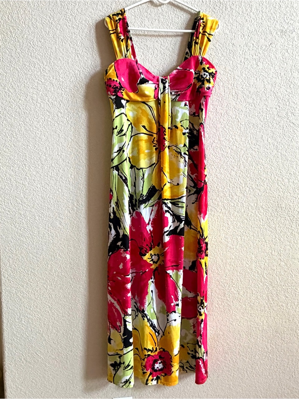 Dress Barn Women’s Size 16 Tropical Floral Maxi Sun Dress Sleeveless Stretch